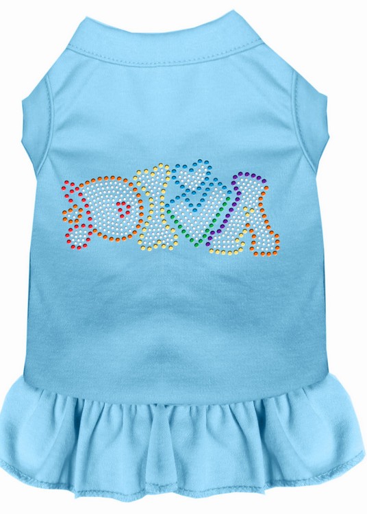 Technicolor Diva Rhinestone Pet Dress Baby Blue XS